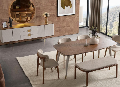  Perfekte Esszimmer Set Von Esstisch 4x Stühle nrichte Spiegel Bank 8tlg.